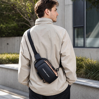 Sac de Poitrine Sport Décontracté EagleCloud pour Homme, Grande Capacité, Étanche, Matériau PC, Fermeture Éclair, Verrou Antivol, Petit et Tendance