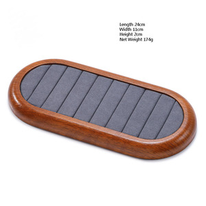 Expositor de Joyería de Madera Maciza con Microfibra, Bandeja para Exhibición de Anillos, Soporte para Exhibición de Joyería - Product Image 5