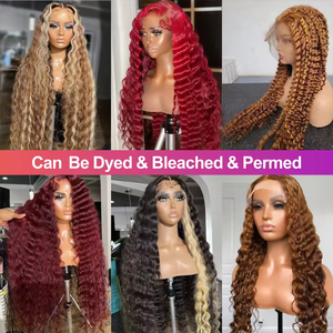 Hd Lace Frontal Wig <strong>Deep</strong> <strong>Wave</strong> Brazilian Hair Wigs 180% 250% Density Virgin Human Hair For Black Women Transparent Swiss Lace - Product Image 6