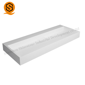 Lavabo de lavage à main mural blanc mat, en acrylique solide à surface solide, à poser sur le comptoir, prix d'usine - Product Image 3