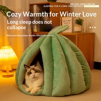 Kürbis-Katzen- und Hundebett Kleines Katzenhaus für den Winter Atmungsaktiv & Warm Rutschfeste Beschichtung