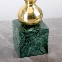 Sculpture de gourde en laiton de luxe, branche de cristal d'améthyste naturelle, base en marbre vert, décoration pour la maison, le bureau, le hall d'hôtel, usine OEM ODM
