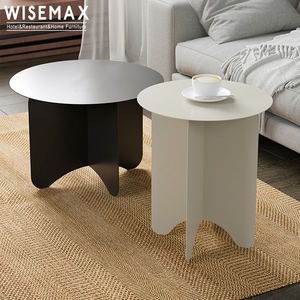 WISEMAX โต๊ะข้างบ้านโลหะสองสี,โต๊ะกาแฟโลหะทรงกลมสำหรับตกแต่งบ้านโรงแรม - Product Image 3