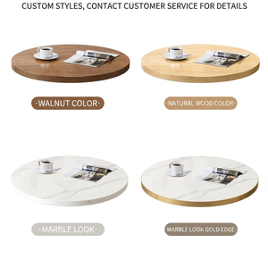 Modern Luxury Round Faux Marble Coffee <b>Table</b> with Double Tier and Black Metal Frame for Living Room Cafe Apartment - Product Image 5
