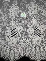 Kain Lace Chantilly Putih Afrika Berkualitas Tinggi dengan Payet dan Manik-Manik, Gaya Baru Bordir Mewah, Lace Pengantin Prancis Berhias Manik-Manik