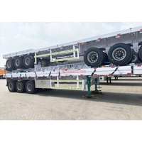 Semi-remorque à plateau surbaissé à 4 essieux pour un chargement et un déchargement faciles du transport de conteneurs/d'équipements
