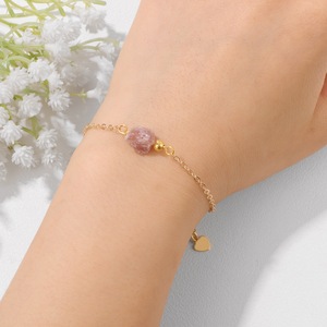 Bestone Handmade Wholesale Irregular Natural Crystal Chakra Stone <strong>Bracelet</strong> Rose Quartz Amethyst <strong>Beads</strong> <strong>Bracelet</strong> - Product Image 6