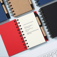 Agenda de bureau en spirale avec couverture en papier écologique 2026, carnet de notes, bloc-notes avec stylo, ensemble cadeau, logo personnalisé, cadeaux d'affaires