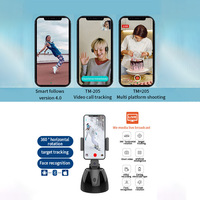 Nouveau style Support de téléphone rotatif à 360 degrés avec fonction de suivi automatique et de reconnaissance faciale pour iPhone, Xiaomi, Huawei
