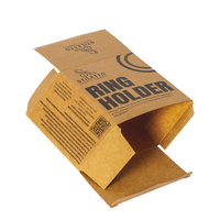 Boîte en papier kraft écologique et recyclable avec doublure en éponge, personnalisable, impression offset, emballage pour bijoux (bagues et accessoires)