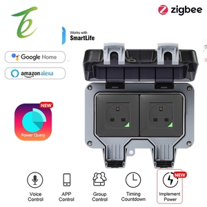 Avoir Zigbee Tuya Power <strong>Socket</strong> IP66 Outdoor Waterproof <strong>Socket</strong> Cover Wifi Smart Dual USB UK Electrical Outlets With <strong>Timer</strong> Switch - Product Image 1