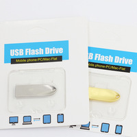 Nouvelles clés USB 2.0 en métal personnalisées en gros, haute vitesse, qualité cadeau, 32 Go/16 Go, modèle goutte d'eau, personnalisation du logo Chine