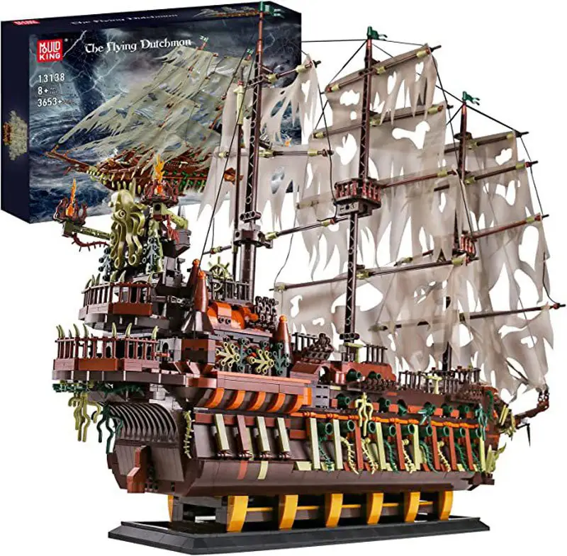 TikTok Mould King 13138 Flying Dutchman Ship Building Blocks Toys DIY Model Ship Kit Children Assembly Brick MOC 16016 Set