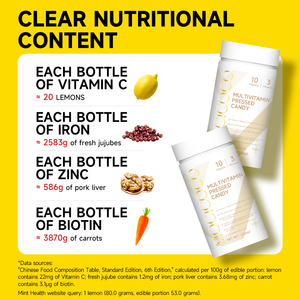 Comprimés multivitaminés pour adultes pour renforcer l'immunité avec 10 vitamines et 3 minéraux (calcium, fer, zinc) - Complément de vitamines <span class=keywords><strong>B</strong></span> et C - Product Image 4