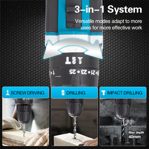 Máy khoan không dây 21V công suất lớn, máy khoan pin Lithium công nghiệp OEM, máy khoan 12V, máy khoan từ, máy khoan không dây - Product Image 3