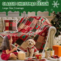Couverture de Noël, Cadeaux de Décoration de Noël pour Femmes, Couverture d'Hiver en Polaire Sherpa Flanelle pour les Fêtes
