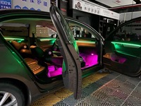Éclairage d'ambiance universel pour voiture avec contrôle par écran, compatible avec 99% des véhicules Volkswagen, bande LED à fibres optiques pour l'intérieur des voitures Polo/Golf, lumière d'ambiance