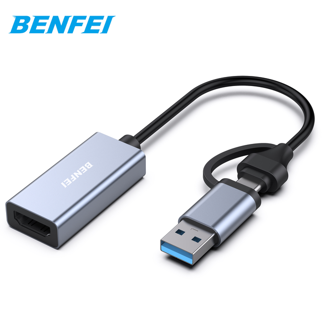 Video Capture Card for to USB-A/USB-C Full HD 1080P with PVC Jacket and Foil Shielding Stock