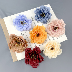 Fleurs de pivoine artificielles de 10 cm de diamètre, style peinture à l'huile, pour décorations de mariage et accessoires de maison - Product Image 1