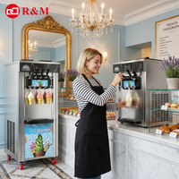 Nouvelle machine à crème glacée molle numérique de comptoir à 3 saveurs pour petites entreprises – Idéale pour les commerces aux États-Unis