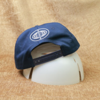 Casquette de baseball à 5 panneaux en coton pur bleu marine, bord légèrement incurvé, design de marque personnalisé brodé