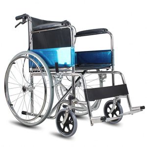 Fauteuil roulant en fibre de carbone pliable, léger, compact, extra-épais, portable, multifonctionnel, poussette à propulsion manuelle pour personnes âgées - Product Image 5