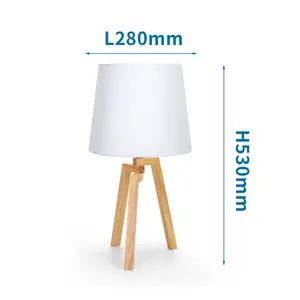 Lámpara de mesa de madera E27, diseño elegante y funcional, ideal para decorar y crear ambientes acogedores. - Product Image 3