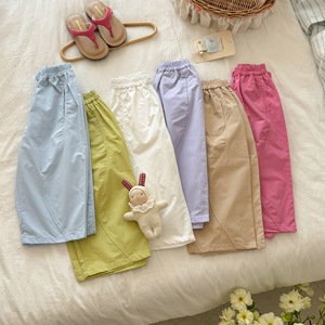 Girls Pants Summer Lightweight Solid Color Casual Harem Mosquito Repellent Cotton Woven Children's Pants - Product Image 5