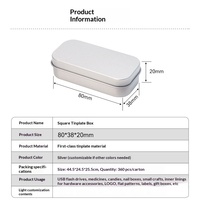 Mini boîte en fer blanc écologique et recyclable pour emballage d'écouteurs, montre connectée, clé USB, personnalisation en relief