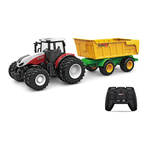 Mini <span class=keywords><strong>tracteur</strong></span> <span class=keywords><strong>radiocommandé</strong></span> à échelle 1/24G 6 canaux, jouet en plastique avec <span class=keywords><strong>remorque</strong></span> de camion à benne, modèle 2.4 - Product Image 1