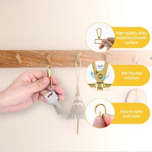 Anillas en D metálicas giratorias, cierres de mosquetón, ganchos para bolsos, herrajes para fabricación de bolsos, ganchos giratorios de cierre rápido, herrajes para correas, clips de cierre a presión - Product Image 3