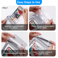 Étui étanche pour téléphone portable IPX8 avec fenêtre transparente pour la photographie sous-marine, triple fermeture hermétique pour garder le téléphone au sec