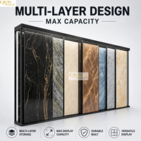 Présentoir Coulissant Personnalisable pour Dalles 120x240 – Support Réglable pour Grandes Dalles de Céramique, Marbre, Granit, Quartz pour Showroom