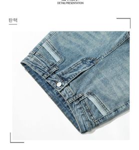 <span class=keywords><strong>Jeans</strong></span> Dritti da Donna in Denim Distressed Stile Lolita Vintage con Lavaggio Enzimatico, 100% Cotone, Vita Alta, Lunghezza alla Caviglia, Primavera - Product Image 4