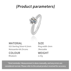 Trendy op maat gemaakte 925 sterling zilveren verlovingsringen met briljant geslepen moissanite voor vrouwen - Product Image 4