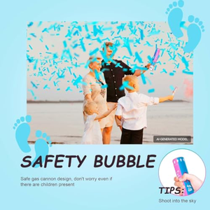 Boy or Girl Gender Reveal <b>Confetti</b> Launcher <b>Cannon</b> 4 Packs-biodegradable <b>Confetti</b> and Smoke Powder pink and Blue - Product Image 3