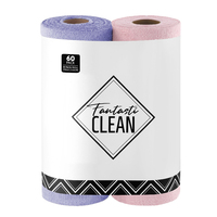 Lot de 30*2 torchons de cuisine ultra absorbants, modernes et écologiques, en microfibre lavable, en rouleau, à déchirer facilement
