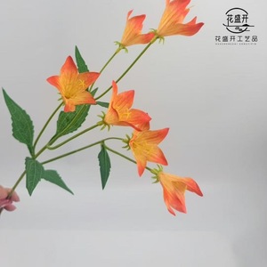 Fleurs artificielles en soie de type campanule, branche unique, rose, haute simulation, pour décoration de mariage et de maison - Product Image 2