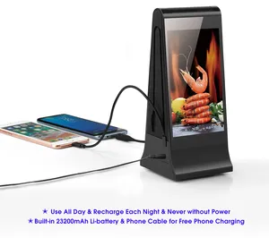 นวัตกรรม FYD-868SD คู่7นิ้วหน้าจอสัมผัสร้านอาหารแสดงเมนูดิจิตอลตารางด้านบนเล่นโฆษณาโทรศัพท์ชาร์จ