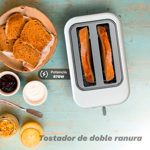 Grunkel Tostapane a doppia fessura 870W 6 livelli Bianco - Product Image 2