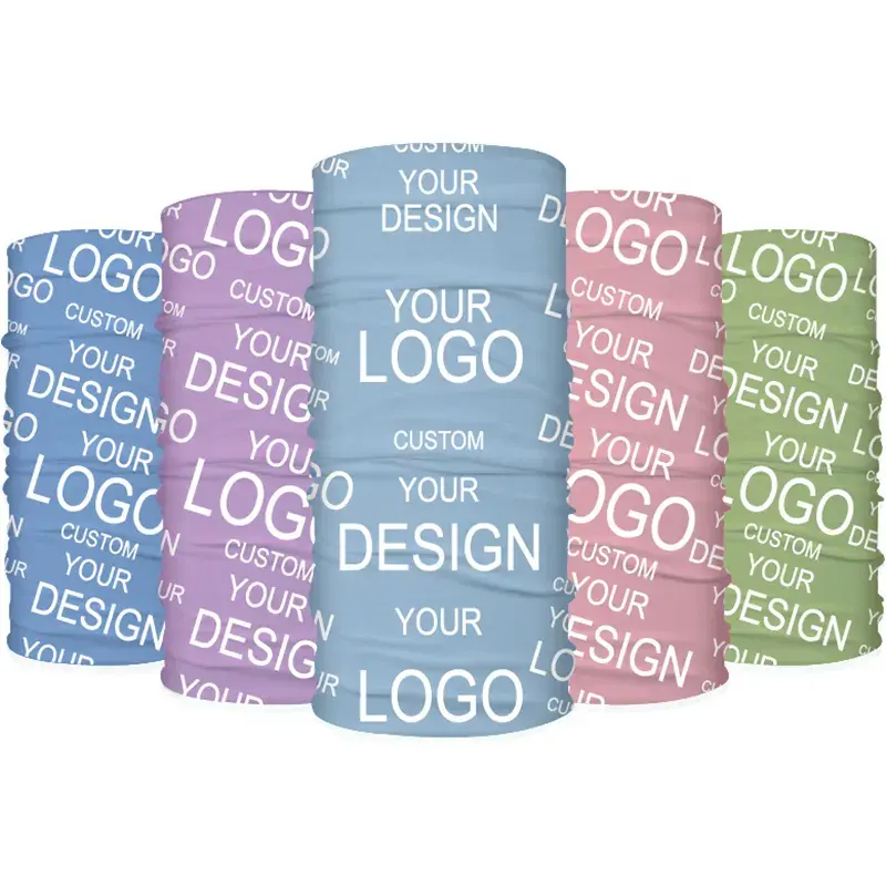 Neues Design Individuell bedrucktes Logo Nahtlose Bandanas Gesichts schutz Hals Gamasche Schal Bandana