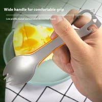 Kit de couverts portables en acier inoxydable gris argenté de haute qualité, écologique, pour l'extérieur, de qualité alimentaire (cuillère, fourchette, couteau, baguettes)