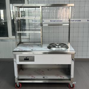 VICTORY, superventas, de acero inoxidable, carrito de aperitivos, carrito de té de la leche con cubo de sopa, equipo de catering, camión de comida - Product Image 5