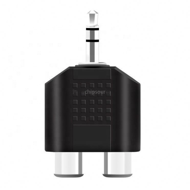 3.5mm to one divided into two 2RCA dual RCA AV audio cable adapter computer audio TV interface plug