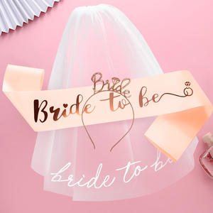 Go Party 3PCS Bride To Be Headbands Sash And Veil Sets Cinta <span class=keywords><strong>DE</strong></span> BODA Satin Sash Veil <span class=keywords><strong>Despedida</strong></span> <span class=keywords><strong>de</strong></span> <span class=keywords><strong>soltera</strong></span> Suministros <span class=keywords><strong>para</strong></span> fiestas <span class=keywords><strong>de</strong></span> <span class=keywords><strong>despedida</strong></span> <span class=keywords><strong>de</strong></span> <span class=keywords><strong>soltera</strong></span> - Product Image 4