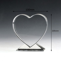 Trofeo y Placa de Premio en Blanco con Corazón de Cristal de 100 mm, Impresión UV, Tallado, Tendencia de Moda para Grabado, Regalos Conmemorativos