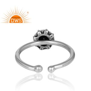 แหวนพลอยโอนิกซ์สีดำ925โบราณออกซิไดซ์แหวนเงินแฮนด์เมดแหวนเงินเครื่องประดับคอลเลกชันคลาสสิก - Product Image 4