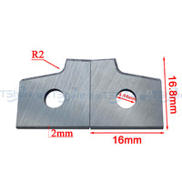 Pisau Scraper Radius 16x16.8x2 R2 TCT untuk Mesin Edge Banding, Peralatan Pertukangan Kayu