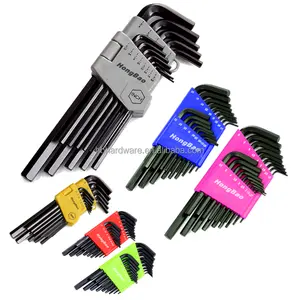 Chuyên nghiệp chrome vanadi thép hoặc S2 hợp kim 13, 18 PC miếng dài Hex Key Wrench Set Cánh tay dài allen key Wrench Set