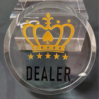 Bouton de croupier de poker en acrylique moderne de luxe